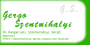 gergo szentmihalyi business card